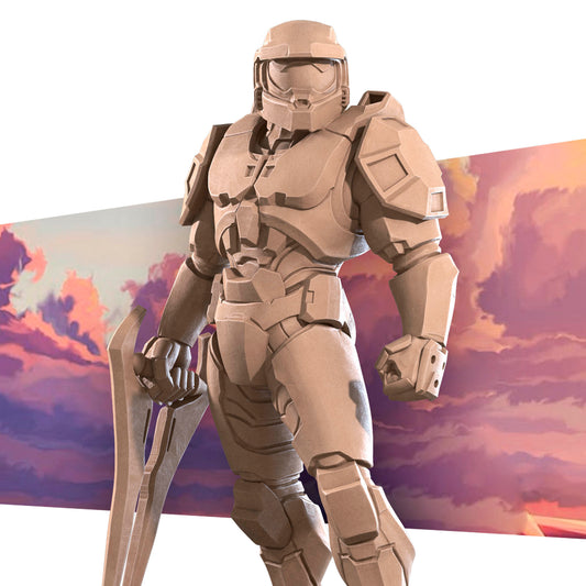 Detailed image of Sierra Warrior D&D TTRPG miniature by Tattles Told 3D, featuring a warrior figure with armor and weaponry.