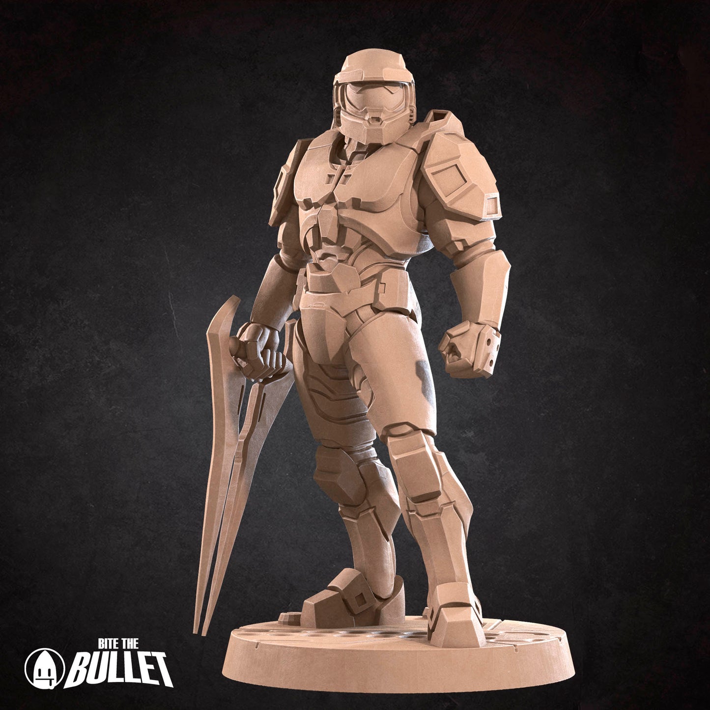 D&D miniature of Sierra Warrior from Bite the Bullet set by Tattles Told 3D, featuring detailed warrior figure for tabletop gaming
