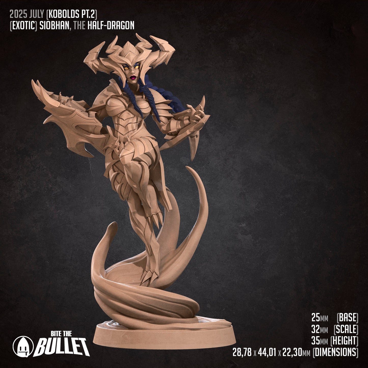 Exotic Siobhan | Pinup SFW NSFW Versions | Tabletop Gaming Scale Resin Miniature | Bite the Bullet