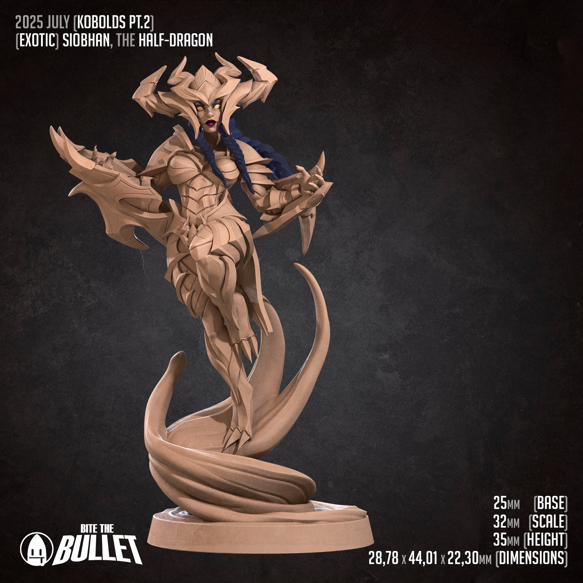 Exotic Siobhan | Pinup SFW NSFW Versions | Tabletop Gaming Scale Resin Miniature | Bite the Bullet