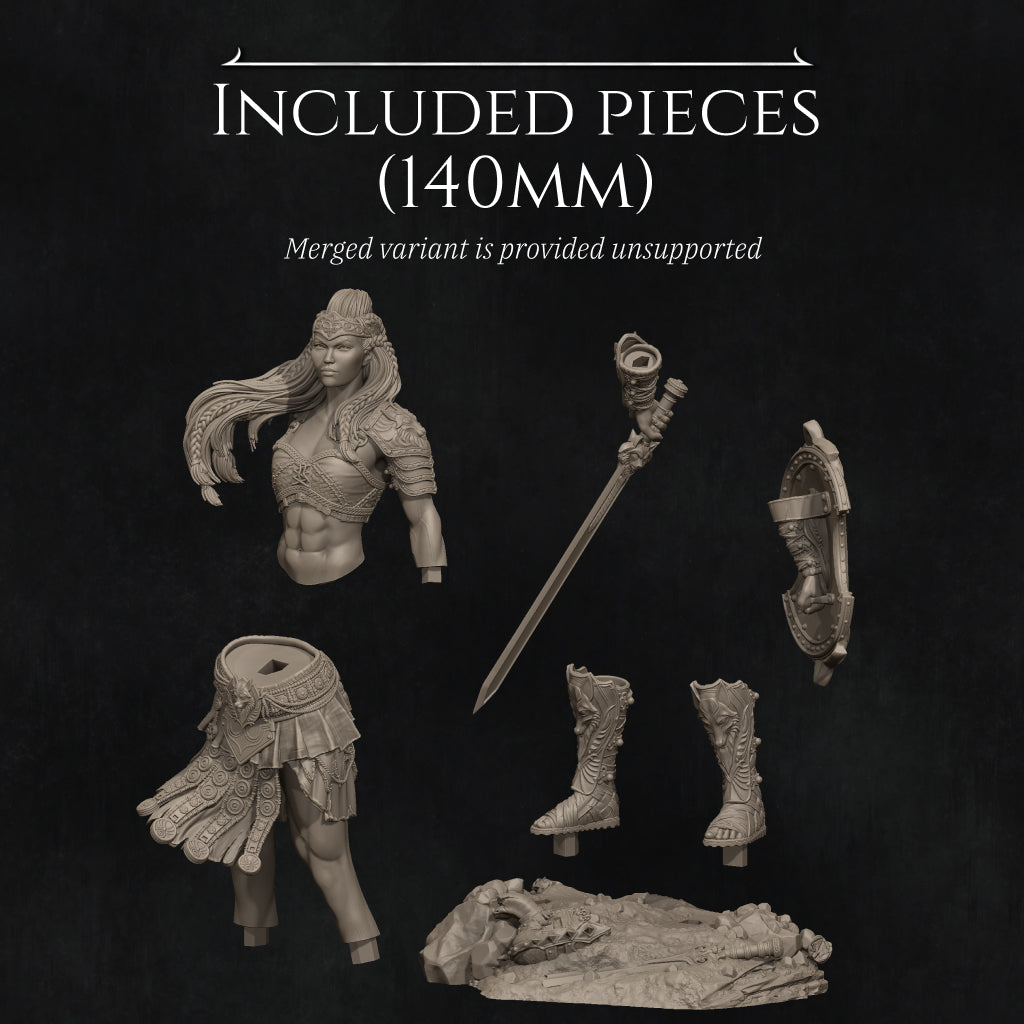 Fight of the Wolf, Gladiators | Garage Resin Kit Statue or Miniature | D&D TTRPG Fantasy | Nerikson