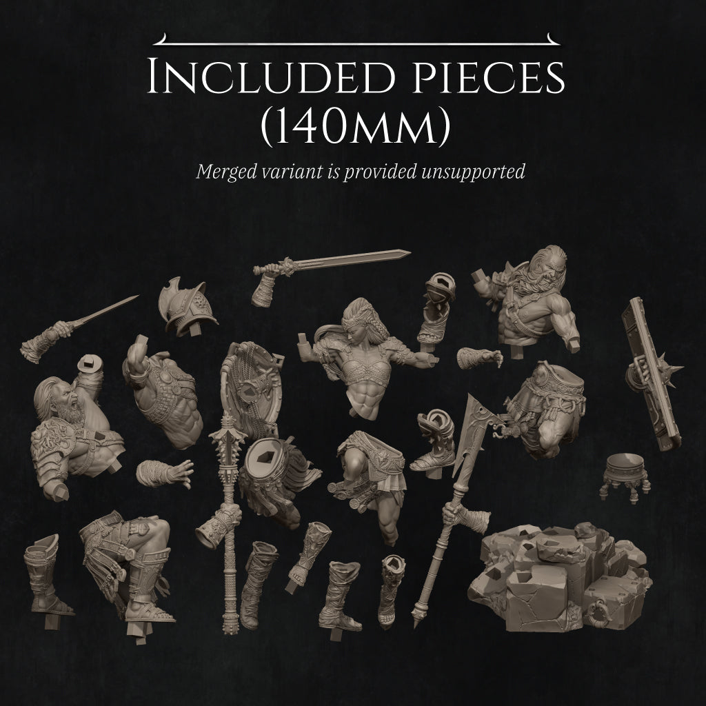 Fight of the Wolf, Gladiators | Garage Resin Kit Statue or Miniature | D&D TTRPG Fantasy | Nerikson