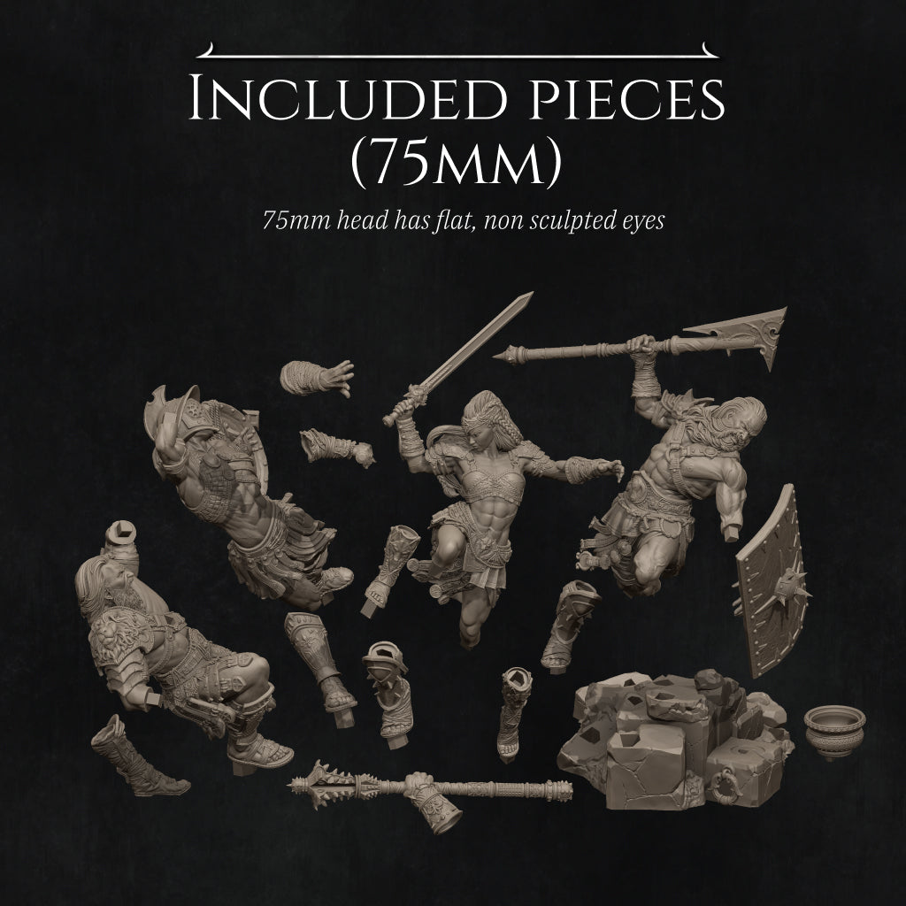 Fight of the Wolf, Gladiators | Garage Resin Kit Statue or Miniature | D&D TTRPG Fantasy | Nerikson