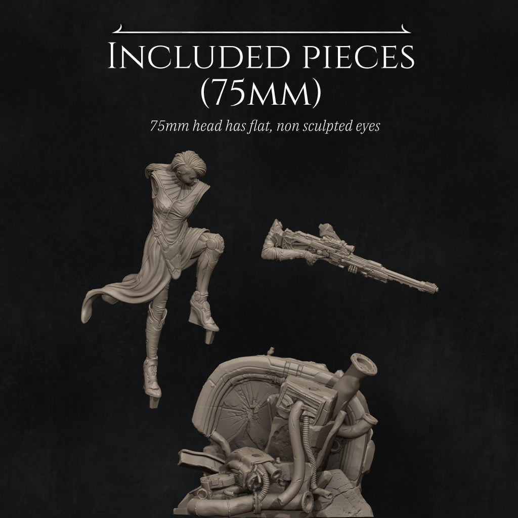 Aryn The Sniper Assassin | Garage Resin Kit Statue | D&D TTRPG Fantasy | Nerikson