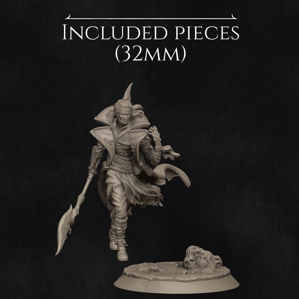 Dhampir Vampire Elf Warlock 2025 Update | Tabletop and Display Scale | D&D TTRPG Fantasy Miniature | Nerikson