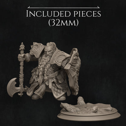Dwarf Paladin 2025 Update | Tabletop and Display Scales | D&D TTRPG Fantasy Miniature | Nerikson