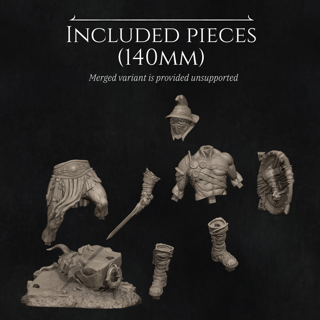 Fight of the Wolf, Gladiators | Garage Resin Kit Statue or Miniature | D&D TTRPG Fantasy | Nerikson