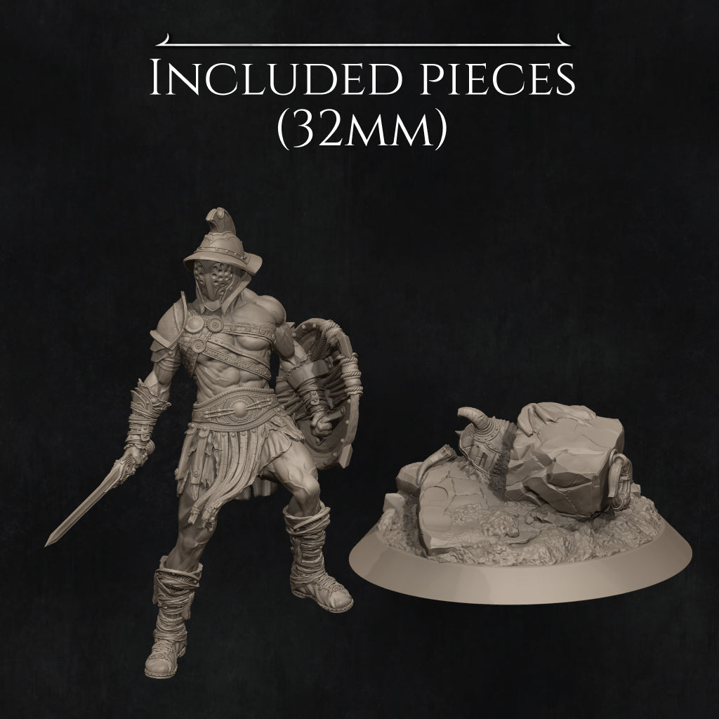 Fight of the Wolf, Gladiators | Garage Resin Kit Statue or Miniature | D&D TTRPG Fantasy | Nerikson