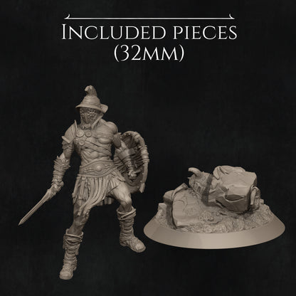 Fight of the Wolf, Gladiators | Garage Resin Kit Statue or Miniature | D&D TTRPG Fantasy | Nerikson
