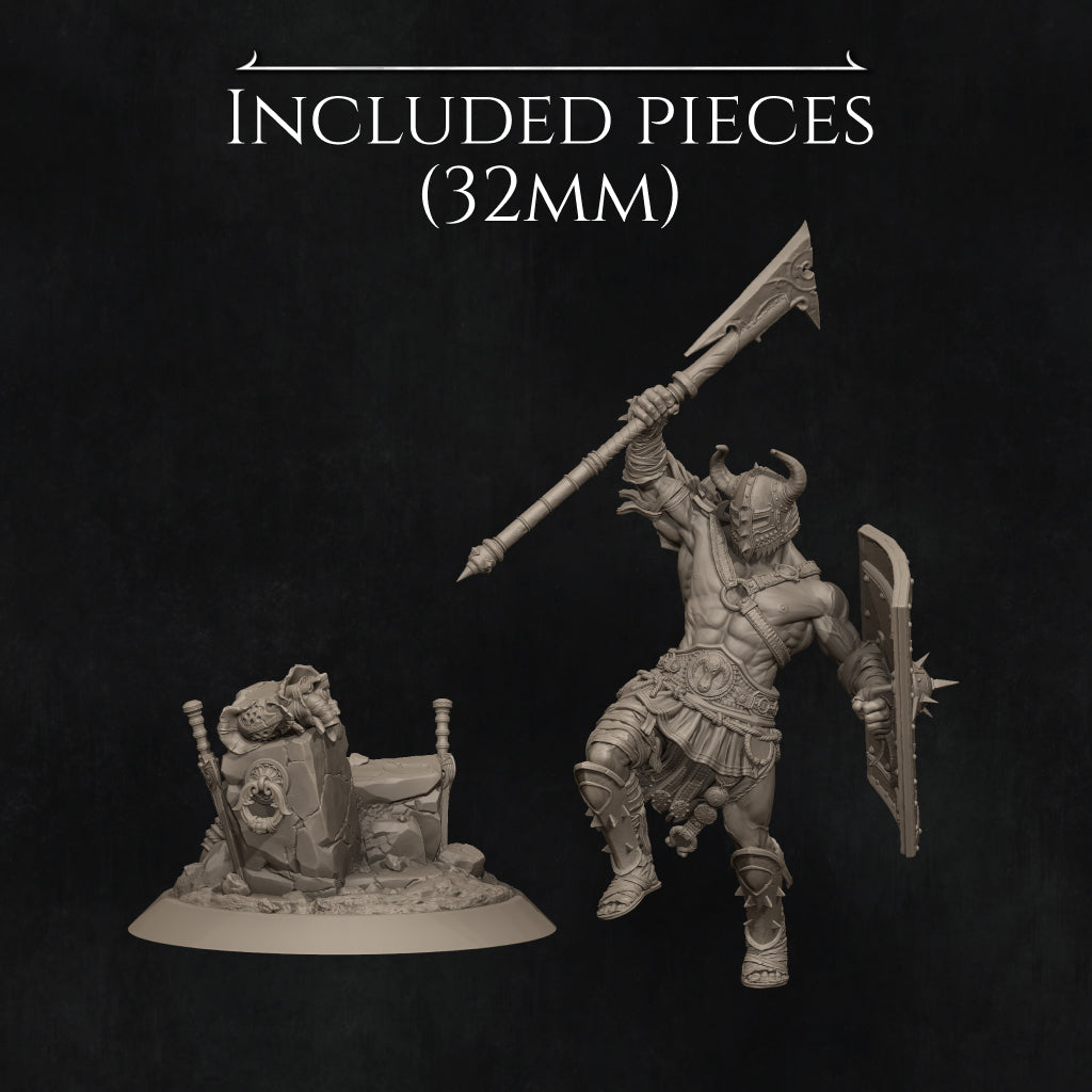 Fight of the Wolf, Gladiators | Garage Resin Kit Statue or Miniature | D&D TTRPG Fantasy | Nerikson