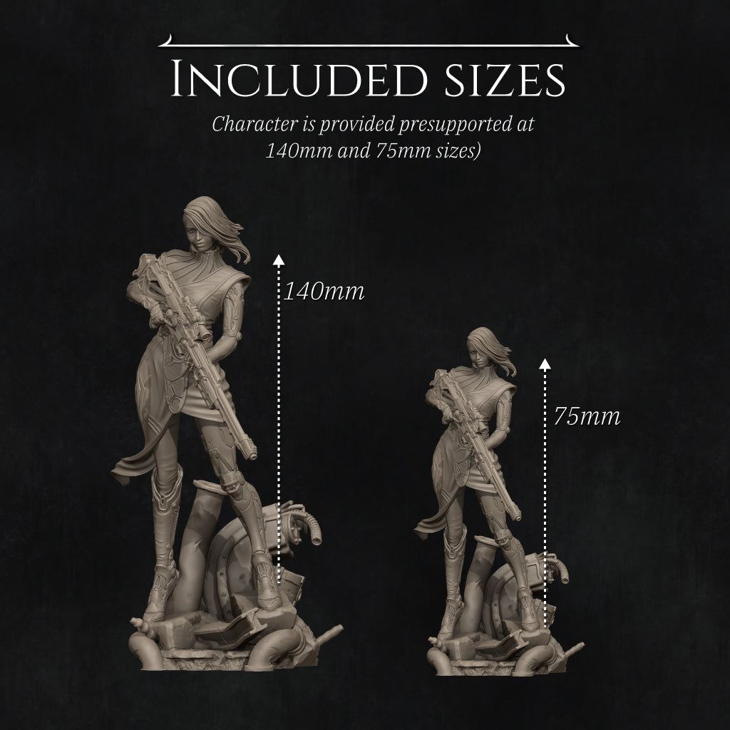 Aryn The Sniper Assassin | Garage Resin Kit Statue | D&D TTRPG Fantasy | Nerikson