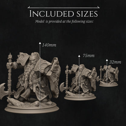 Dwarf Paladin 2025 Update | Tabletop and Display Scales | D&D TTRPG Fantasy Miniature | Nerikson