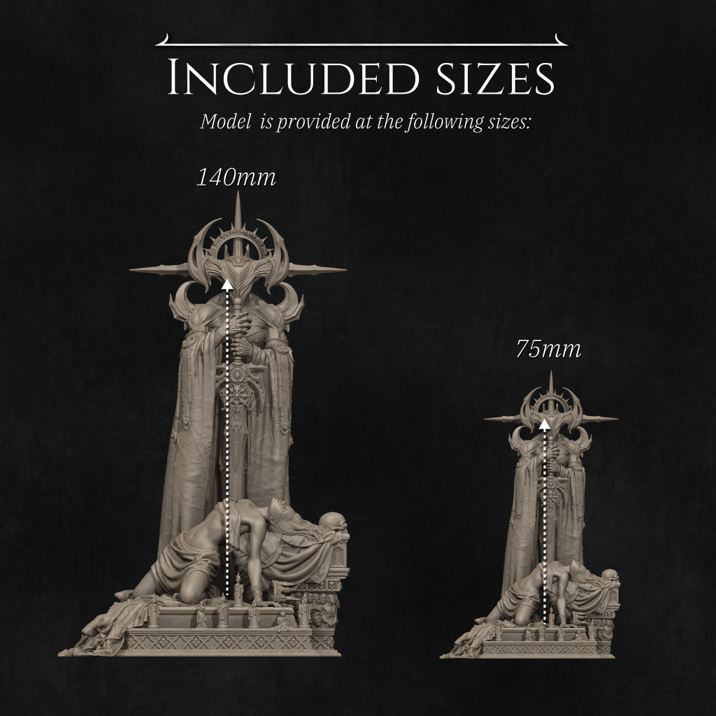 Dark Ending, Queen and Executioner | Garage Resin Kit Statue | D&D TTRPG Fantasy | Nerikson