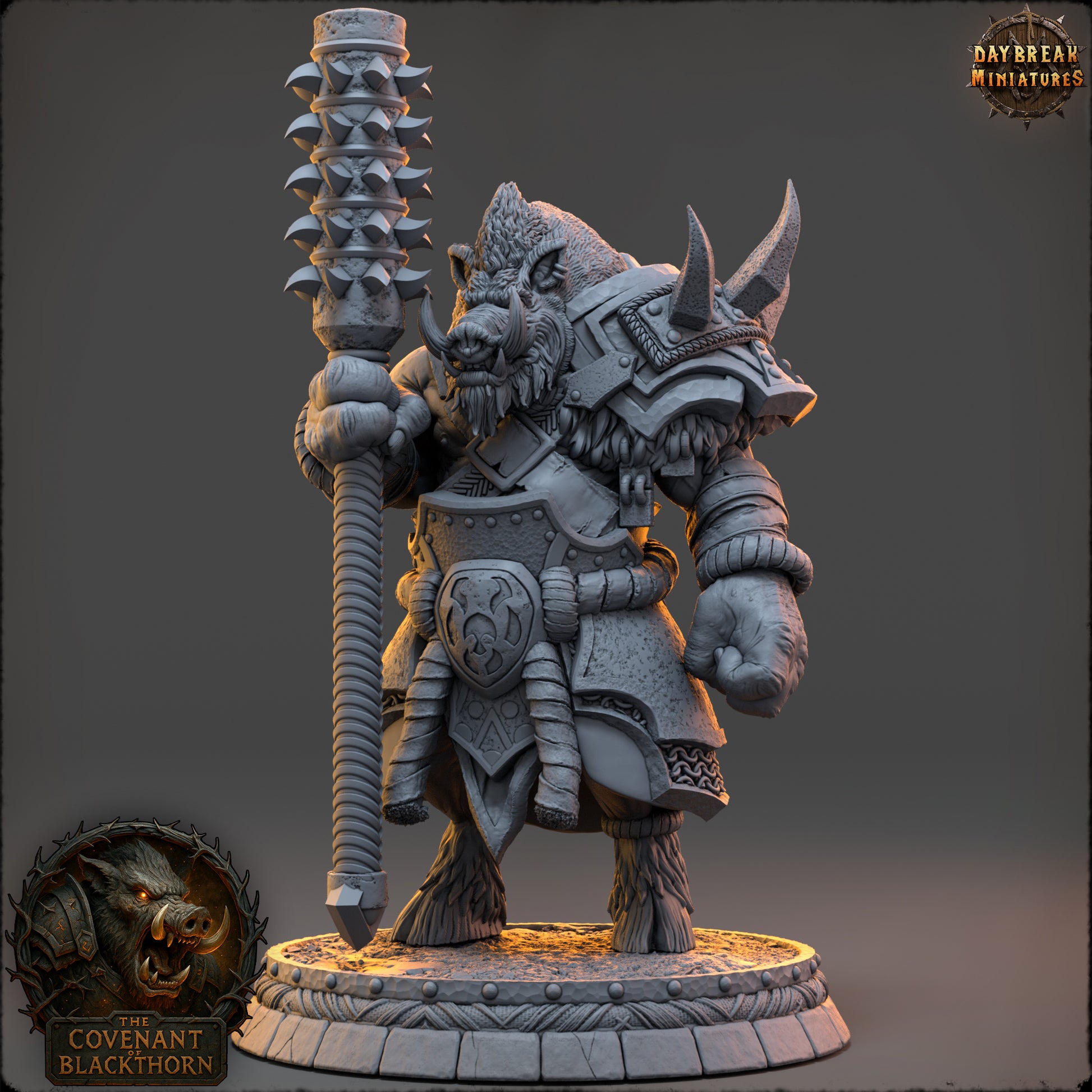 Boar Folk - The Covenant of Blackthorn | Tabletop or Display Scale | D&D Mini | Daybreak Miniatures