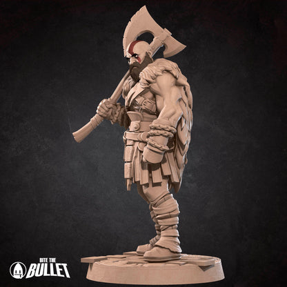Tattles Told 3D Spartan Ghost D&D miniature featuring a ghostly warrior with armor and weapon, detailed fantasy tabletop figure.
