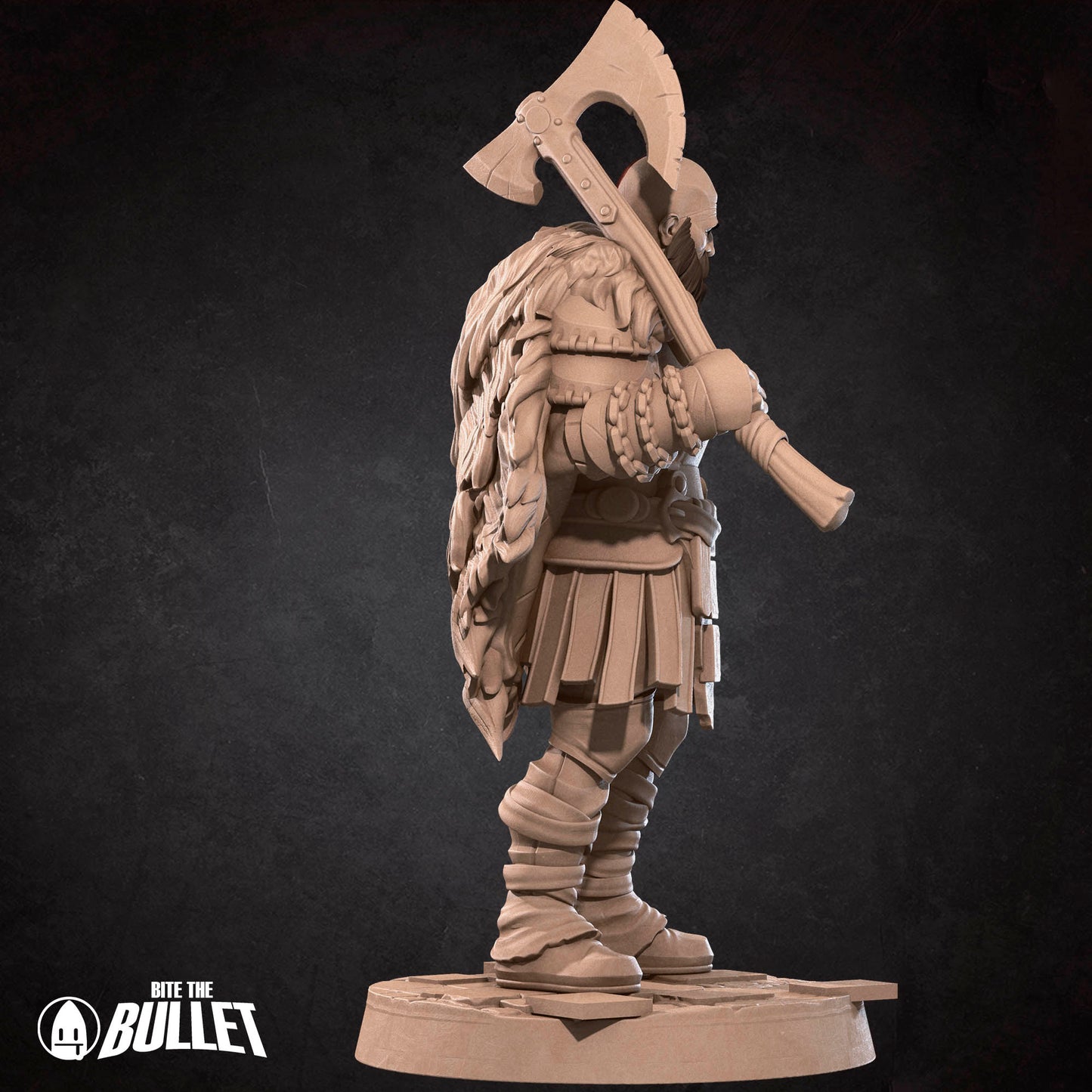 Detailed image of a Spartan Ghost Tattles Told 3D D&D TTRPG miniature with armor and ghostly features on a base.