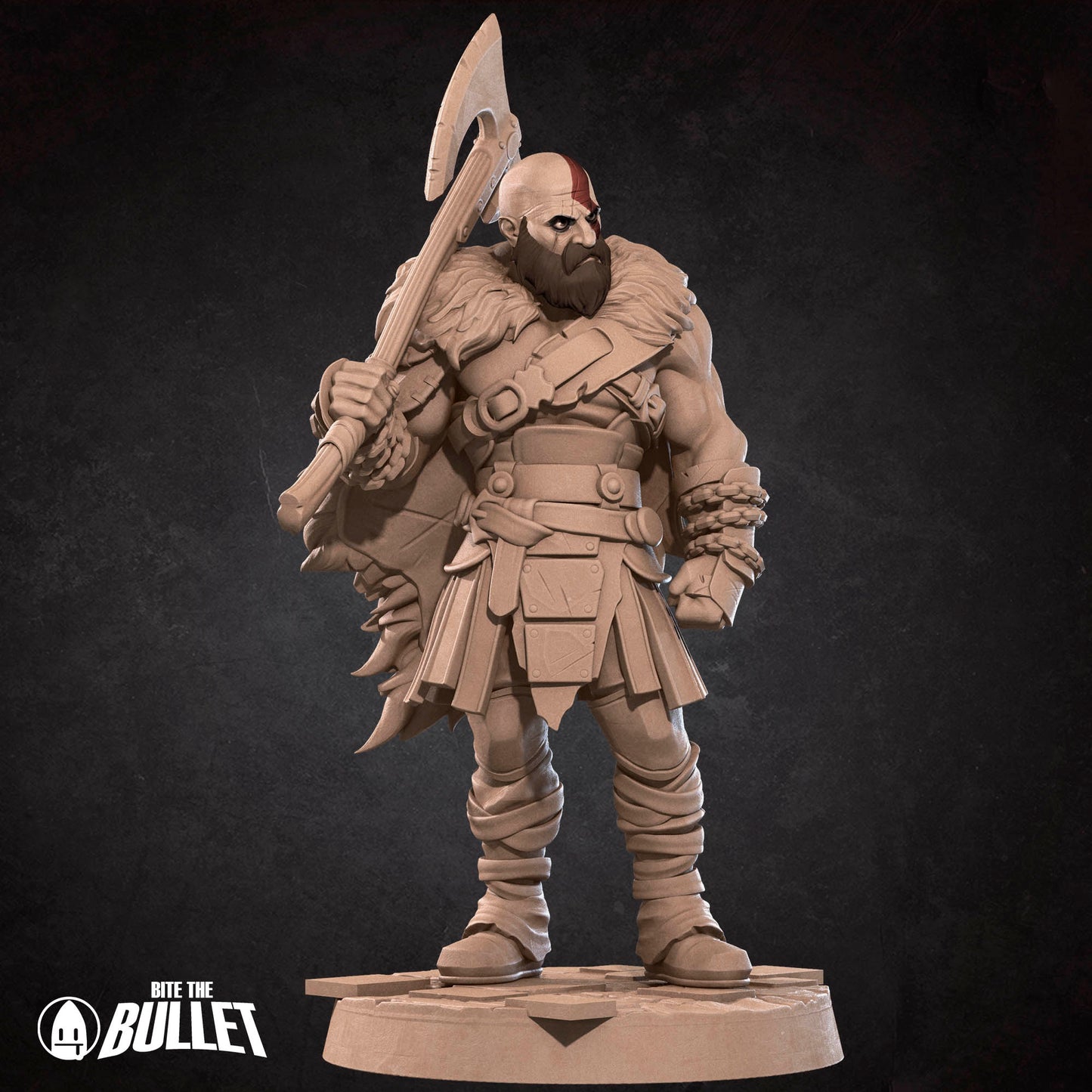 Tattles Told 3D Spartan Ghost D&D TTRPG miniature with armor and ghostly features, ready for tabletop gameplay.