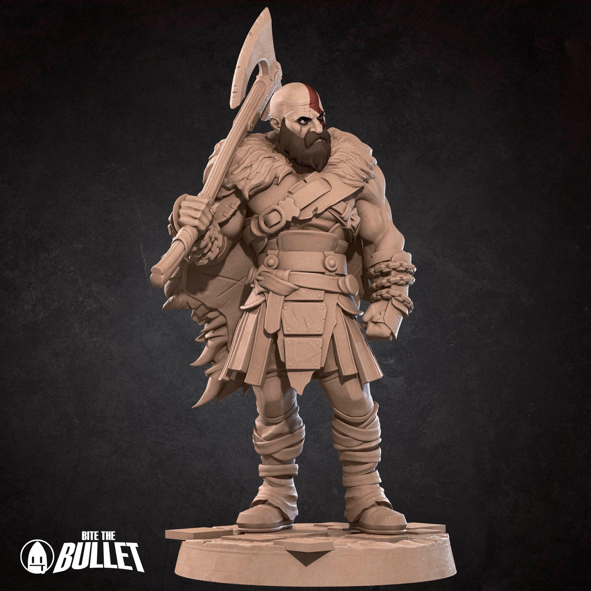 Tattles Told 3D Spartan Ghost D&D TTRPG miniature with armor and ghostly features, ready for tabletop gameplay.