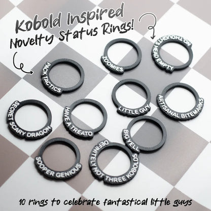 10 Kobold Novelty Status Rings, An Ode to Chaotic Little Guys | D&D TTRPG Game Accessory | Found Family Adventurecrafts