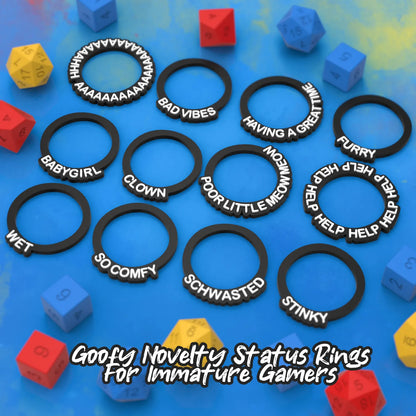 12 Novelty Status Rings | D&D TTRPG Game Accessory | Found Family Adventurecrafts