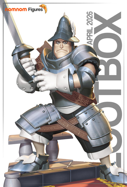 Detailed resin garage kit figure of Dedicated Knight from Nomnom Figures by Tattles Told 3D, showcasing intricate anime fan art design.