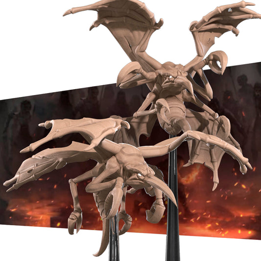D&D TTRPG miniature of a Stirges creature by Tattles Told 3D, featuring detailed wings and insect-like body for tabletop gaming.