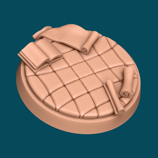 Study Room Floor Base | TTRPG Miniature Sculpted Base | Awkward Penguin's Minis