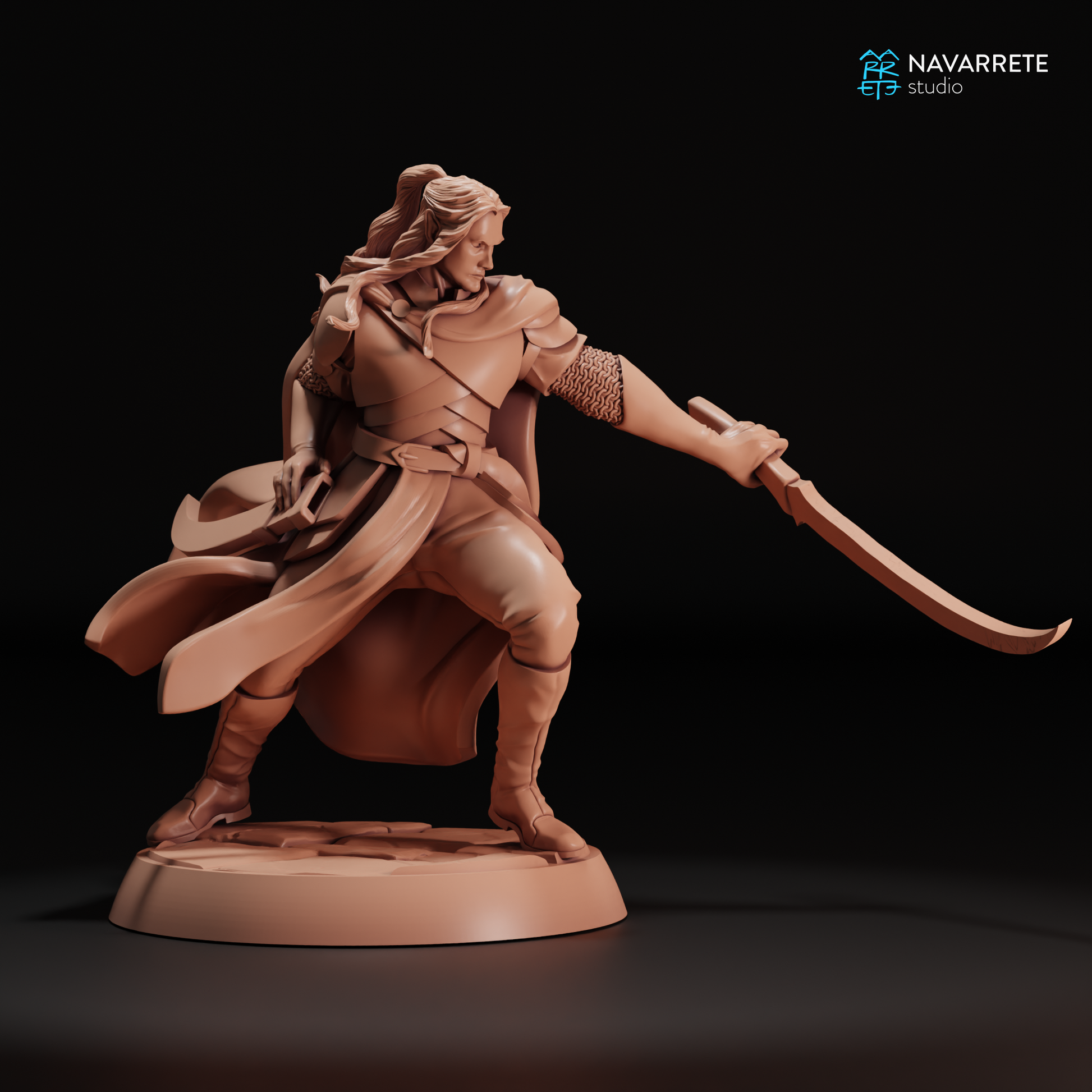 Detailed miniature of Sylthar and Thalindor from Tattles Told 3D for tabletop gaming, featuring intricate character details.