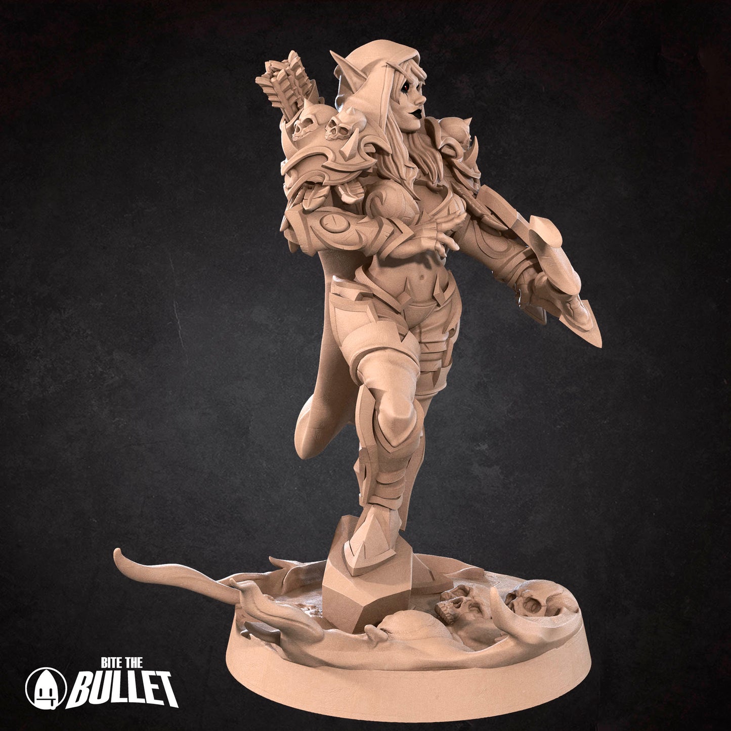 Realm of Bulletcraft, Banshee Dark Ranger | D&D Pathfinder TTRPG Miniature | Bite the Bullet