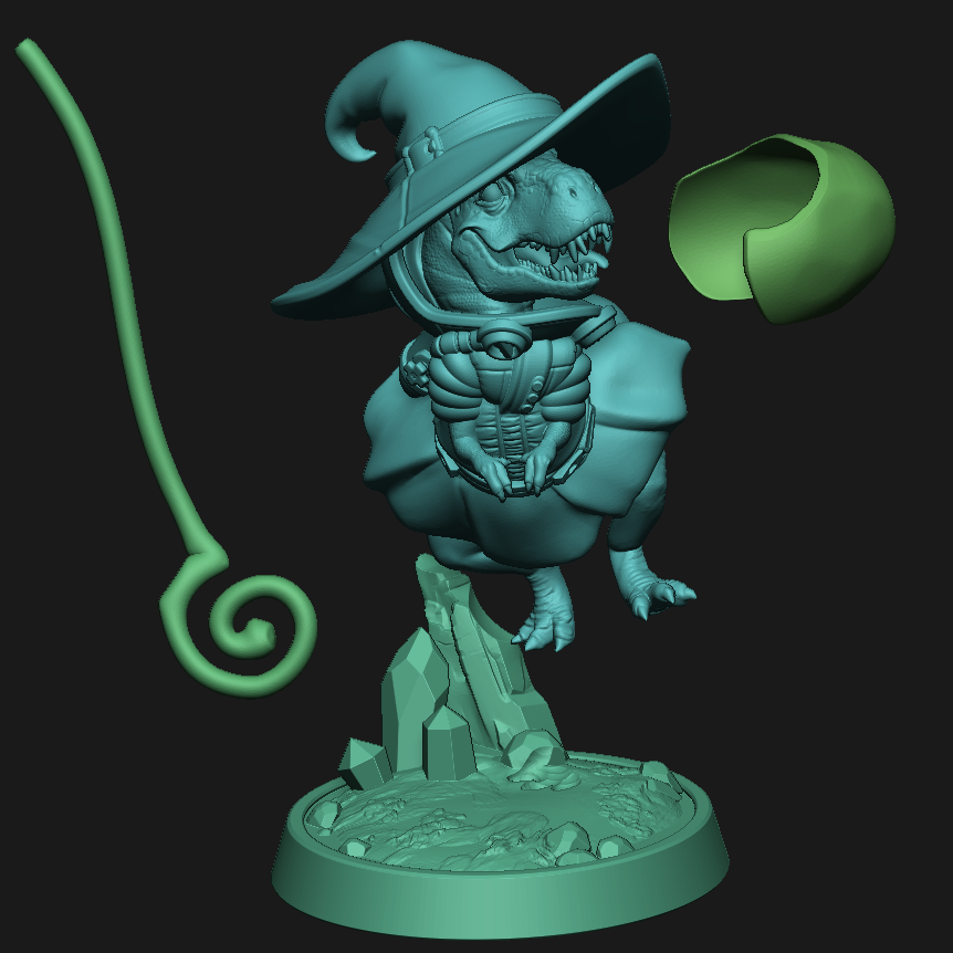 T-Rex Witch | Tabletop or Display Scale | D&D Humblewood TTRPG Miniature | Pepunki Creatures