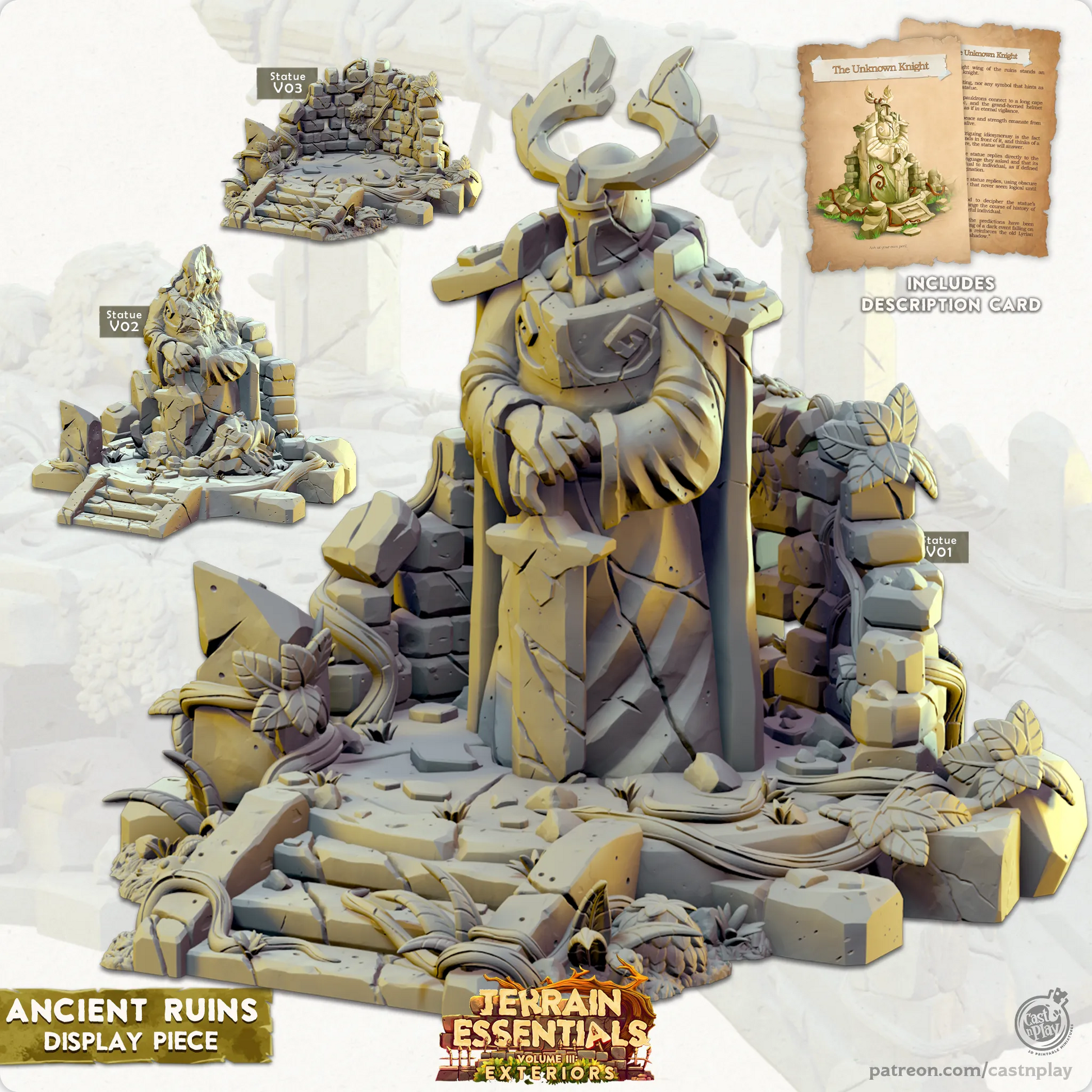 Ancient Ruins Set | TTRPG Scatter Diorama Dollhouse Miniature | Terrain Essentials