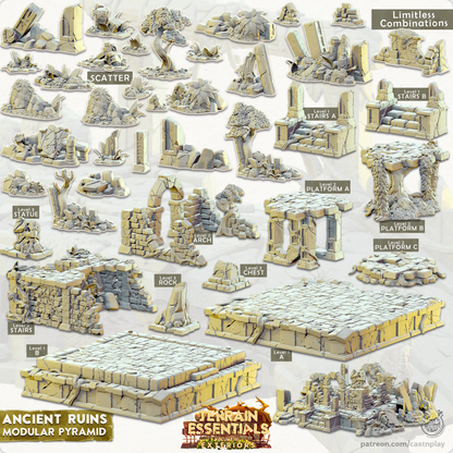 Ancient Ruins Set | TTRPG Scatter Diorama Dollhouse Miniature | Terrain Essentials