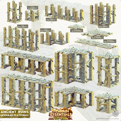 Ancient Ruins Set | TTRPG Scatter Diorama Dollhouse Miniature | Terrain Essentials