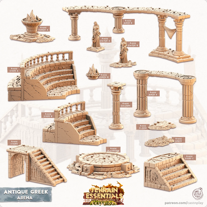 Antique Greek Set | TTRPG Scatter Diorama Dollhouse Miniature | Terrain Essentials
