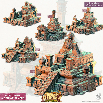 Aztec Temple Set | TTRPG Scatter Diorama Dollhouse Miniature | Terrain Essentials