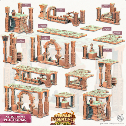 Aztec Temple Set | TTRPG Scatter Diorama Dollhouse Miniature | Terrain Essentials