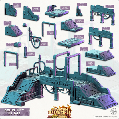 Sci-Fi City Set | TTRPG Scatter Diorama Dollhouse Miniature | Terrain Essentials