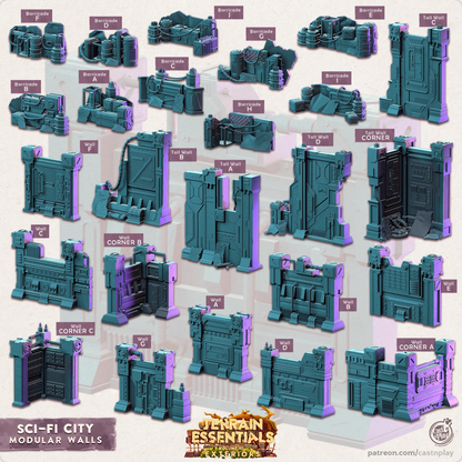 Sci-Fi City Set | TTRPG Scatter Diorama Dollhouse Miniature | Terrain Essentials