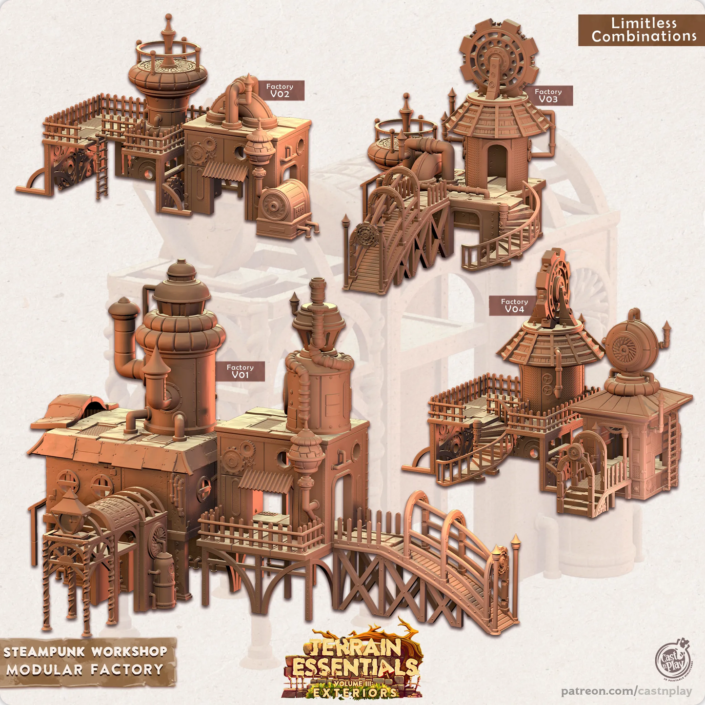 Steampunk Workshop Set | TTRPG Scatter Diorama Dollhouse Miniature | Terrain Essentials