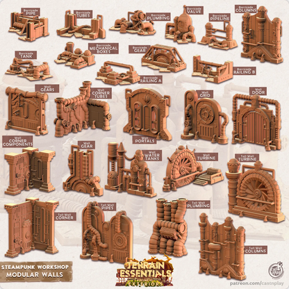 Steampunk Workshop Set | TTRPG Scatter Diorama Dollhouse Miniature | Terrain Essentials