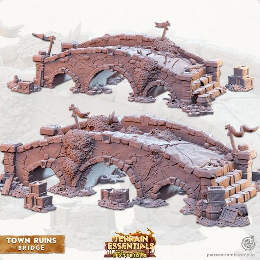 Town Ruins Set | TTRPG Scatter Diorama Dollhouse Miniature | Terrain Essentials