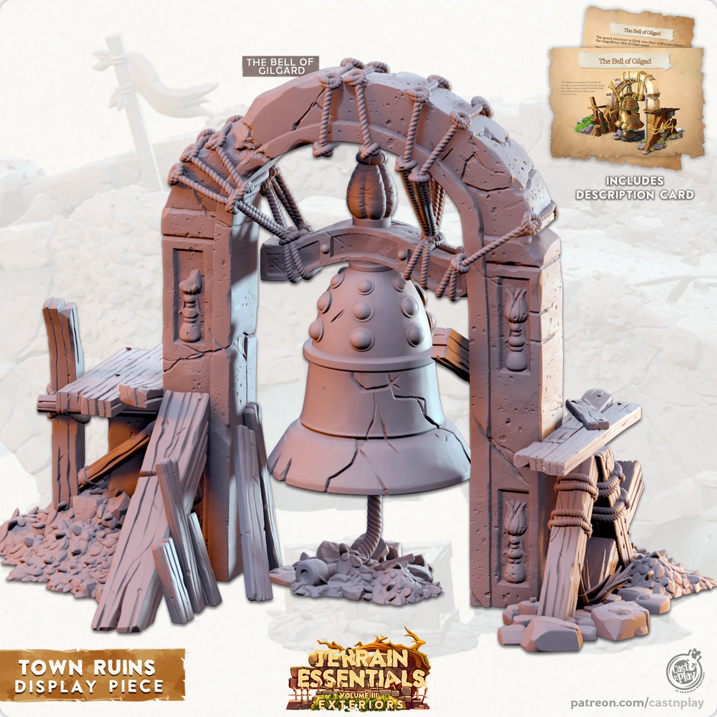 Town Ruins Set | TTRPG Scatter Diorama Dollhouse Miniature | Terrain Essentials