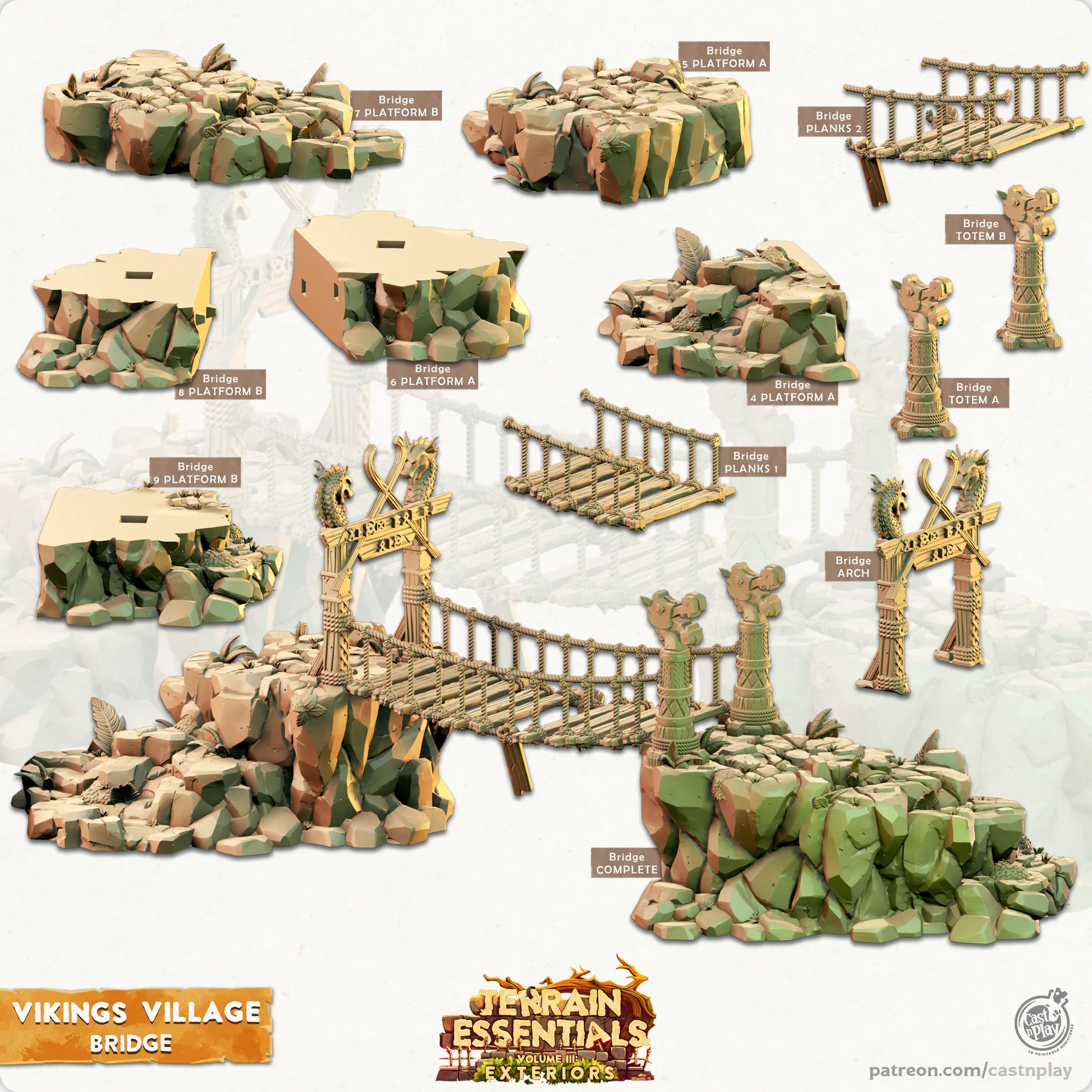 Viking Village Set | TTRPG Scatter Diorama Dollhouse Miniature | Terrain Essentials