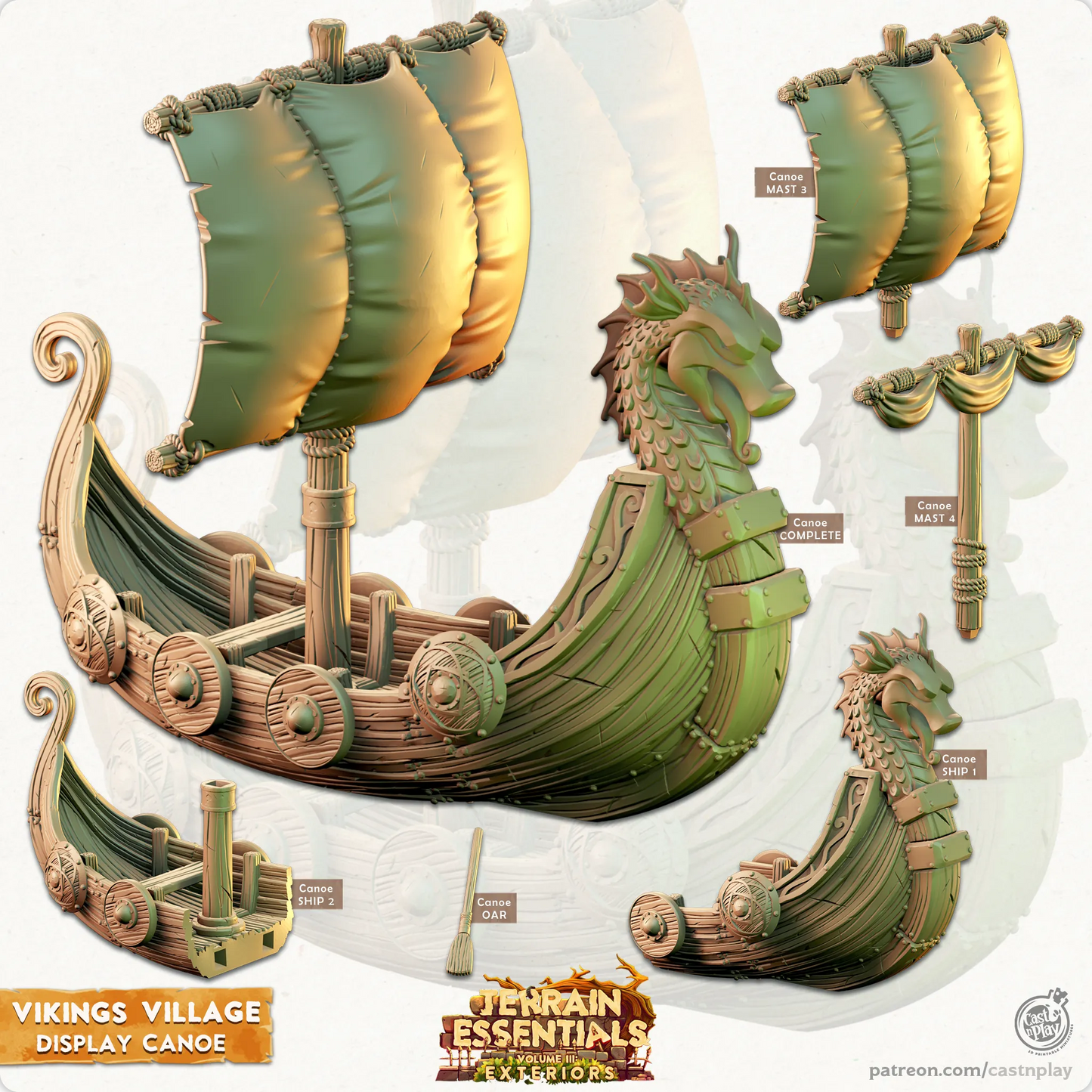 Viking Village Set | TTRPG Scatter Diorama Dollhouse Miniature | Terrain Essentials