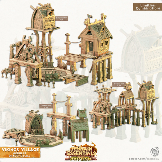Viking Village Set | TTRPG Scatter Diorama Dollhouse Miniature | Terrain Essentials