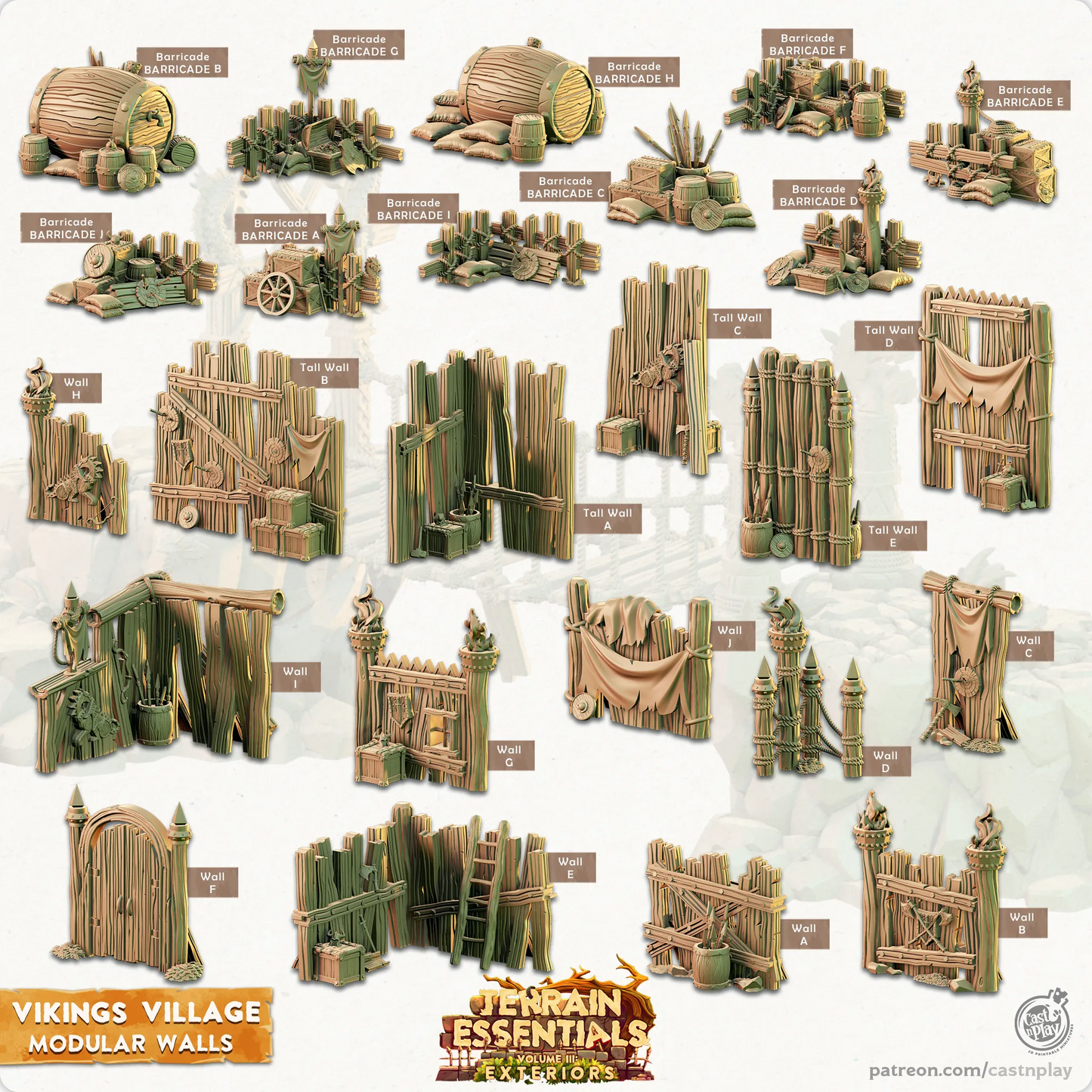 Viking Village Set | TTRPG Scatter Diorama Dollhouse Miniature | Terrain Essentials