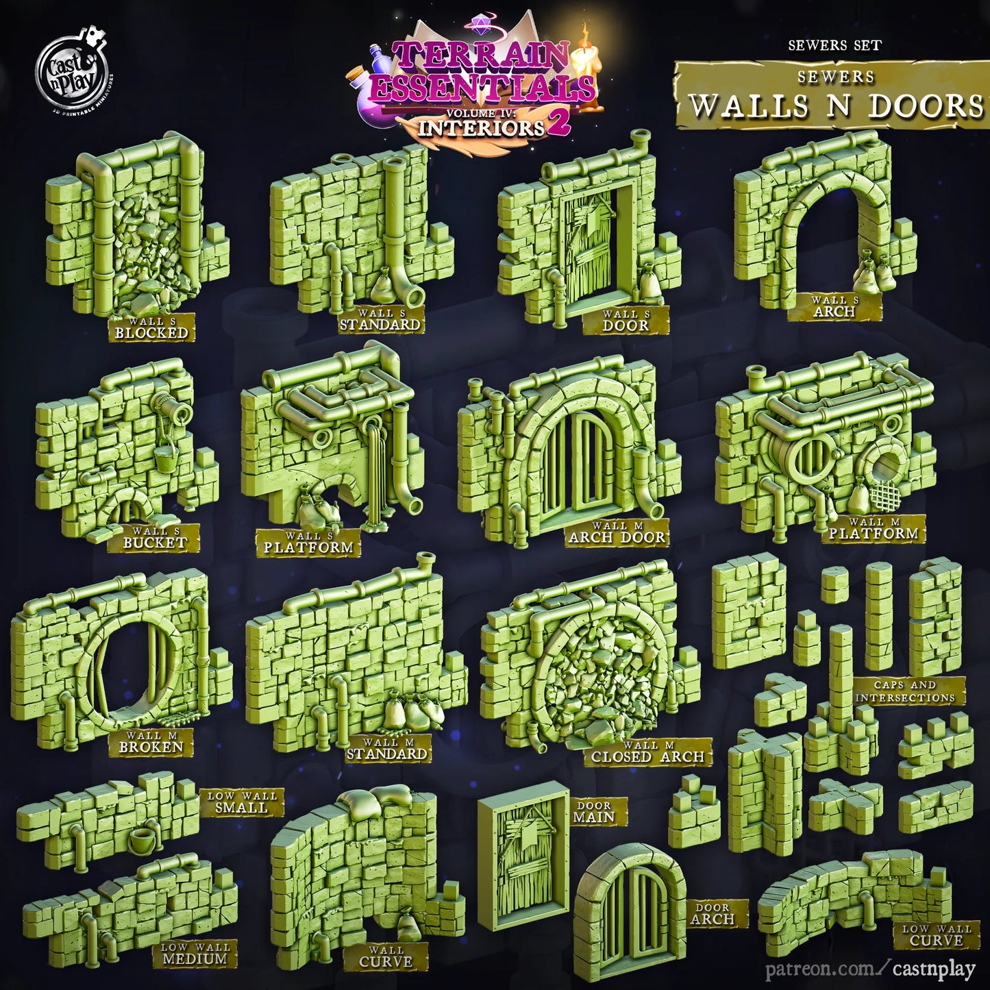 Sewers Set | TTRPG Scatter Diorama Dollhouse Miniature | Terrain Essentials