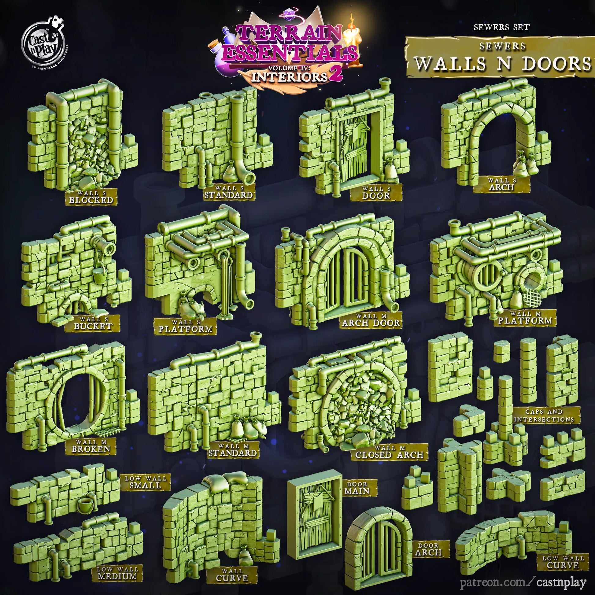 Sewers Set | TTRPG Scatter Diorama Dollhouse Miniature | Terrain Essentials