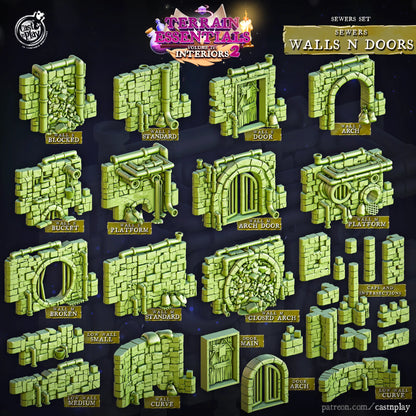 Sewers Set | TTRPG Scatter Diorama Dollhouse Miniature | Terrain Essentials