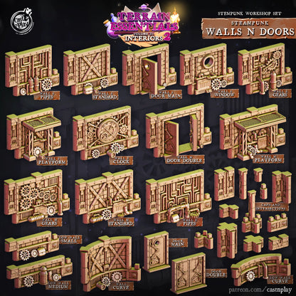Steampunk Workshop Set | TTRPG Scatter Diorama Dollhouse Miniature | Terrain Essentials
